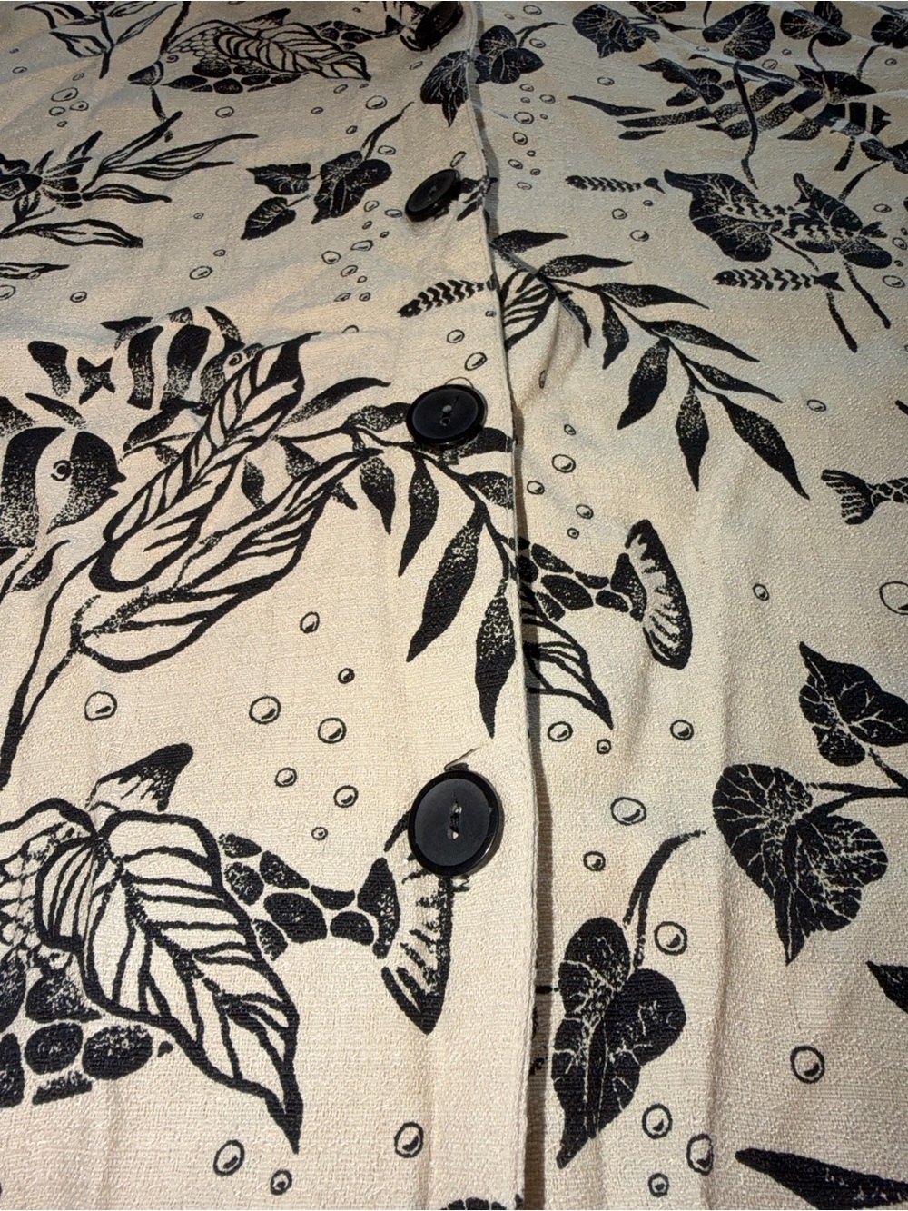 VTG 90s Gloria Lance Woman Two-Piece Look Blouse, Tropical Fish Botanical Print - Picture 8 of 10